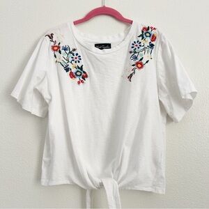 World Together White Embroidered Top | Size Large